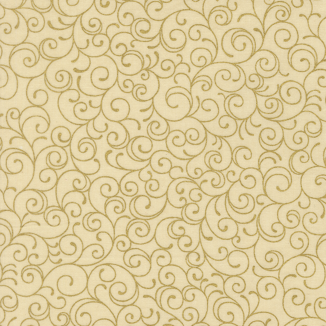 Merry Manor Metallic Gold Twirls