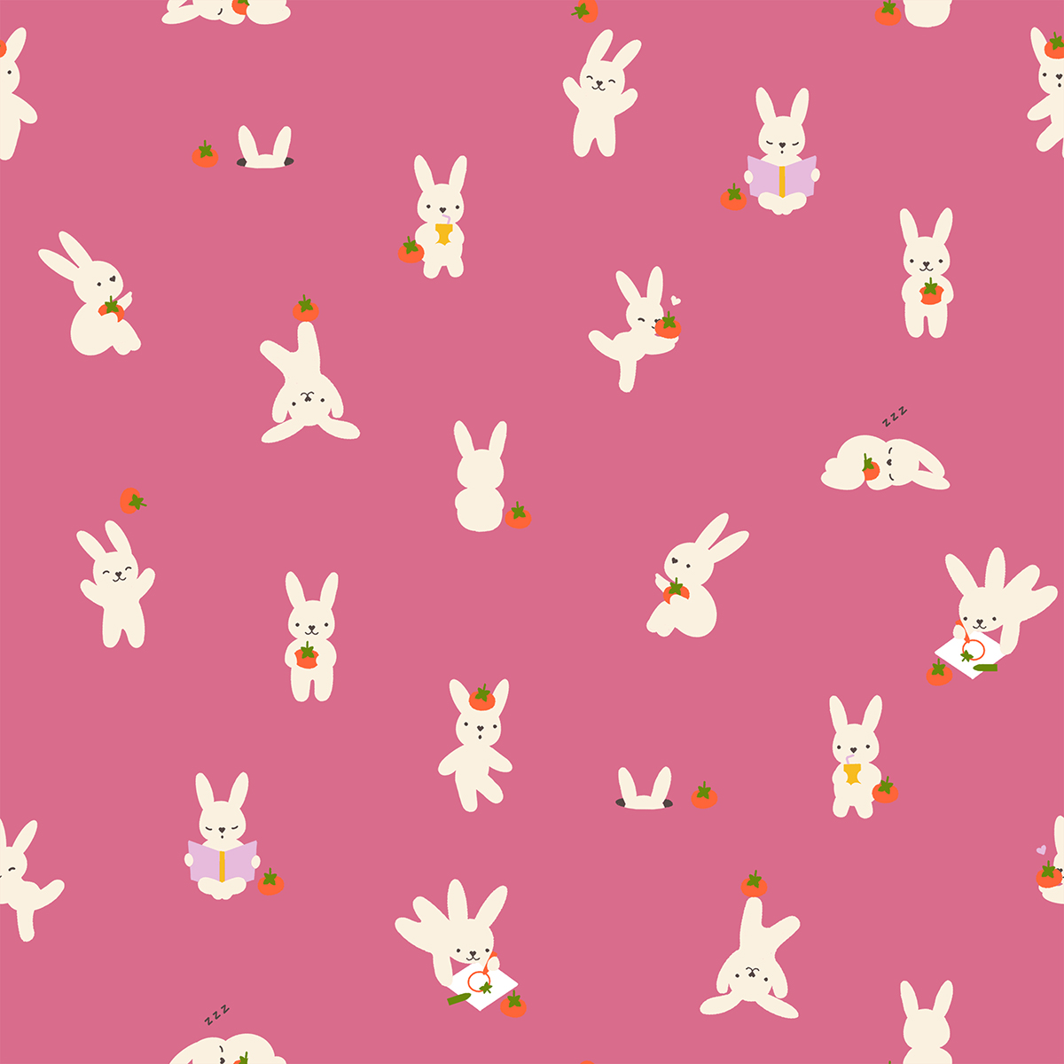 Persimmon Pink Bunny Fun New!!!